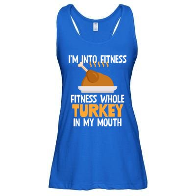 IM Into Fitness Whole Turkey In My Mouth Thanksgiving Gift Ladies Essential Flowy Tank