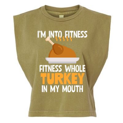 IM Into Fitness Whole Turkey In My Mouth Thanksgiving Gift Garment-Dyed Women's Muscle Tee