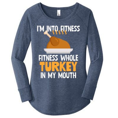 IM Into Fitness Whole Turkey In My Mouth Thanksgiving Gift Women's Perfect Tri Tunic Long Sleeve Shirt