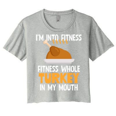 IM Into Fitness Whole Turkey In My Mouth Thanksgiving Gift Women's Crop Top Tee