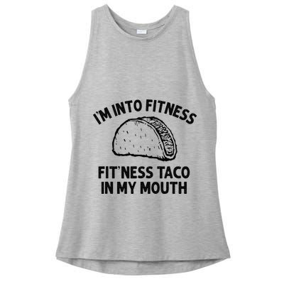 Im Into Fitness Taco In My Mouth Funny Taco Men Womens Ladies PosiCharge Tri-Blend Wicking Tank