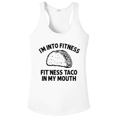 Im Into Fitness Taco In My Mouth Funny Taco Men Womens Ladies PosiCharge Competitor Racerback Tank