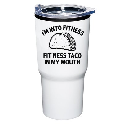 Im Into Fitness Taco In My Mouth Funny Taco Men Womens Tumbler
