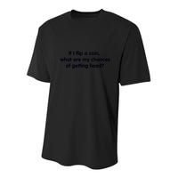If I Flip A Coin What Are My Chances Of Getting Head? Quote Youth Performance Sprint T-Shirt