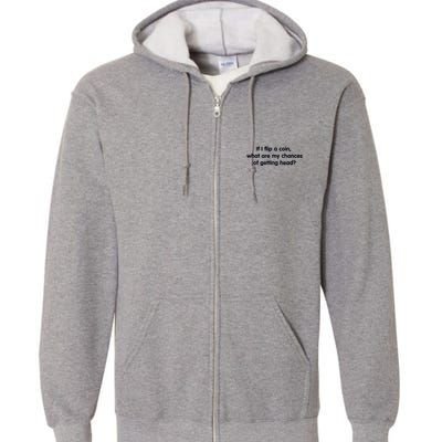 If I Flip A Coin What Are My Chances Of Getting Head? Quote Full Zip Hoodie