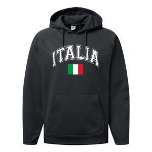 Italy Italian Flag Italia Performance Fleece Hoodie