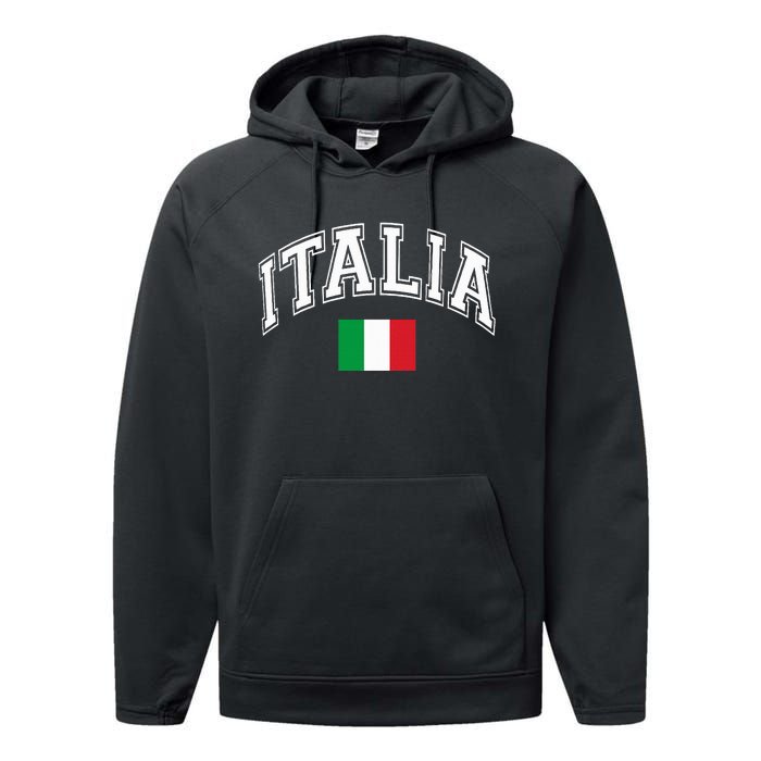 Italy Italian Flag Italia Performance Fleece Hoodie