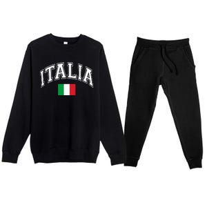 Italy Italian Flag Italia Premium Crewneck Sweatsuit Set