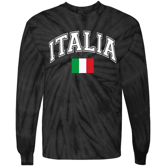 Italy Italian Flag Italia Tie-Dye Long Sleeve Shirt