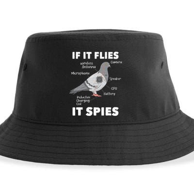 If It Flies It Spies Pigeon Whisperer Birdwatching Sustainable Bucket Hat