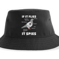 If It Flies It Spies Pigeon Whisperer Birdwatching Sustainable Bucket Hat