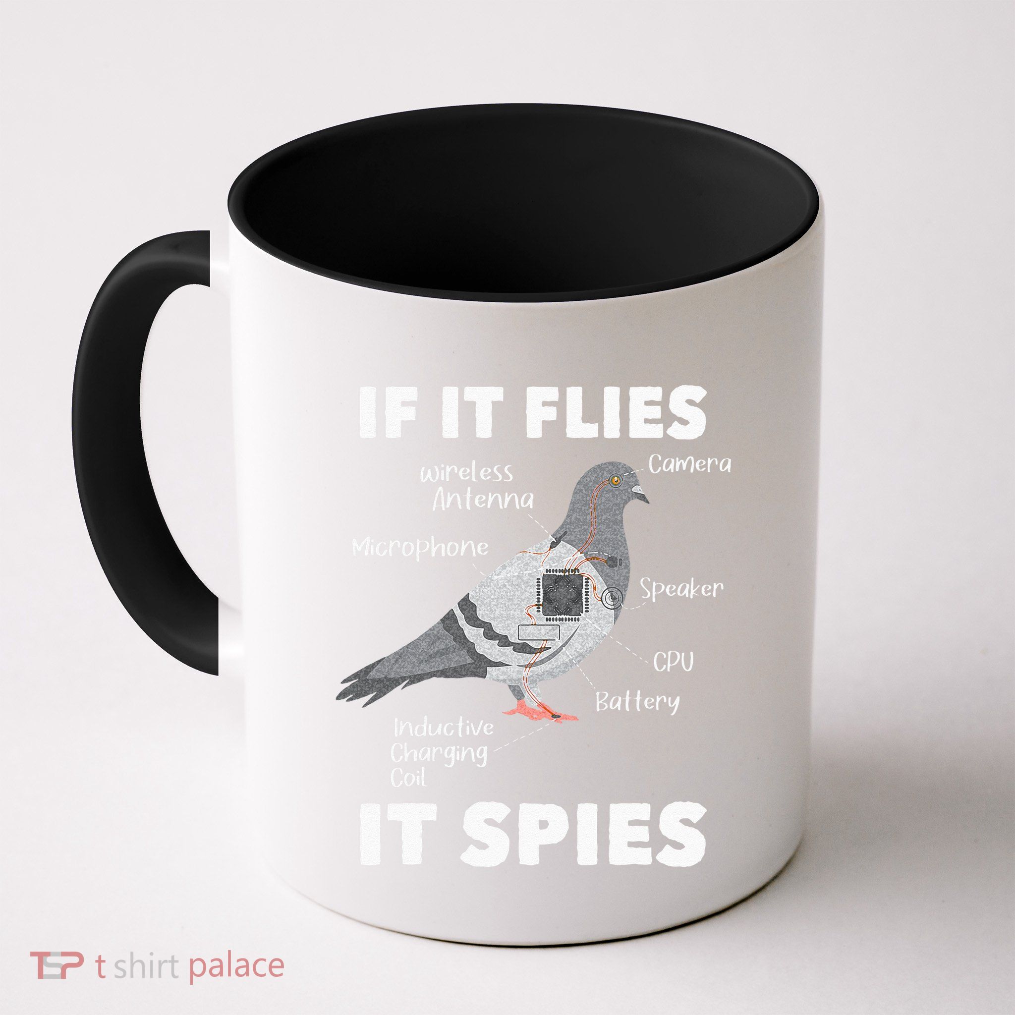 If It Flies It Spies Pigeon Whisperer Birdwatching Mug