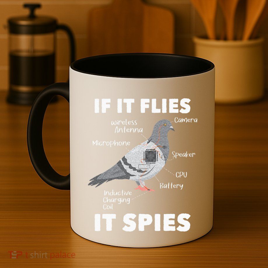 If It Flies It Spies Pigeon Whisperer Birdwatching Mug