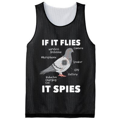 If It Flies It Spies Pigeon Whisperer Birdwatching Mesh Reversible Basketball Jersey Tank