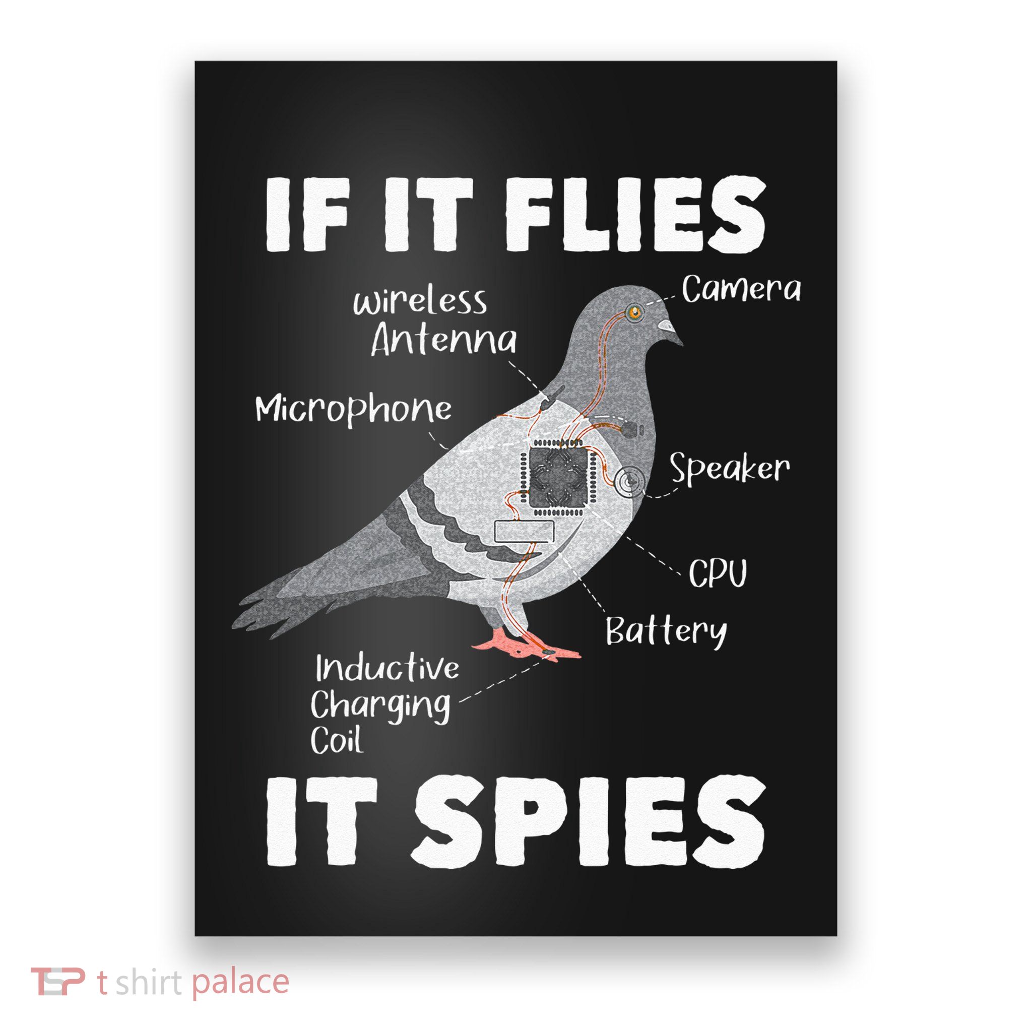 If It Flies It Spies Pigeon Whisperer Birdwatching Poster