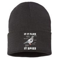 If It Flies It Spies Pigeon Whisperer Birdwatching Sustainable Knit Beanie