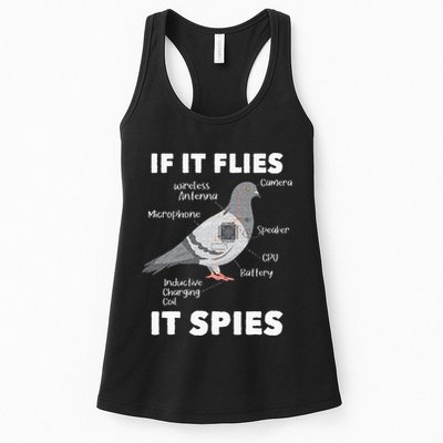 If It Flies It Spies Pigeon Whisperer Birdwatching Womens Tank Top
