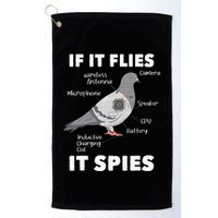 If It Flies It Spies Pigeon Whisperer Birdwatching Golf Towel