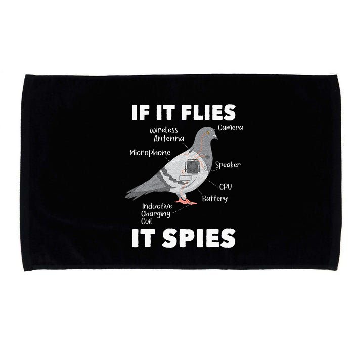 If It Flies It Spies Pigeon Whisperer Birdwatching Microfiber Hand Towel
