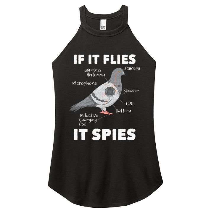 If It Flies It Spies Pigeon Whisperer Birdwatching Women's Perfect Tri Rocker Tank