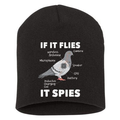 If It Flies It Spies Pigeon Whisperer Birdwatching Short Acrylic Beanie