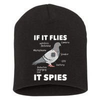 If It Flies It Spies Pigeon Whisperer Birdwatching Short Acrylic Beanie