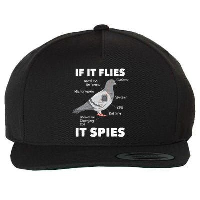 If It Flies It Spies Pigeon Whisperer Birdwatching Wool Snapback Cap