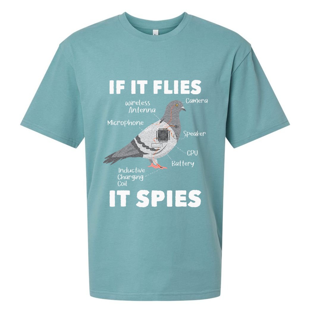 If It Flies It Spies Pigeon Whisperer Birdwatching Sueded Cloud Jersey T-Shirt