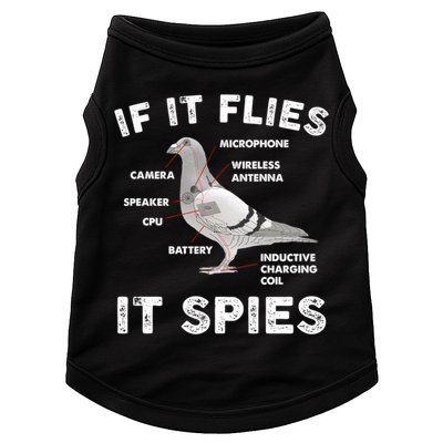 If It Flies It Spies Pigeon Anatomy Bird Funny Doggie Tank