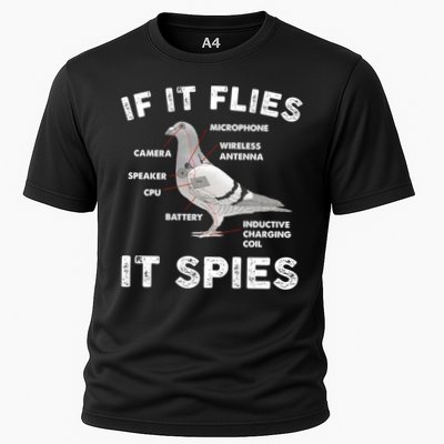 If It Flies It Spies Pigeon Anatomy Bird Funny Performance Shirt