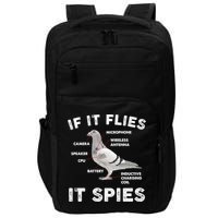 If It Flies It Spies Pigeon Anatomy Bird Funny Impact Tech Backpack