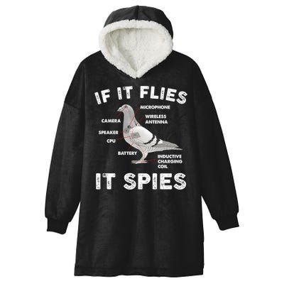 If It Flies It Spies Pigeon Anatomy Bird Funny Hooded Wearable Blanket