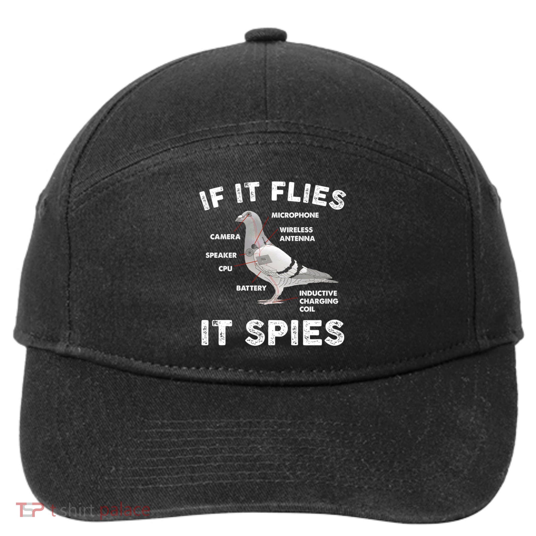 If It Flies It Spies Pigeon Anatomy Bird Funny 7-Panel Snapback Hat