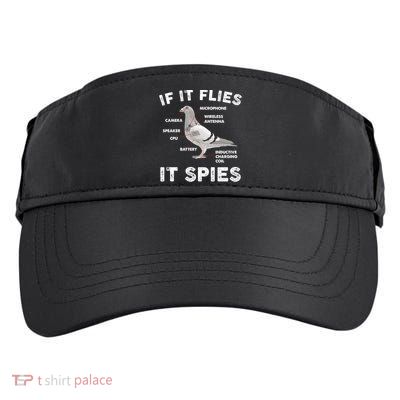 If It Flies It Spies Pigeon Anatomy Bird Funny Adult Drive Performance Visor