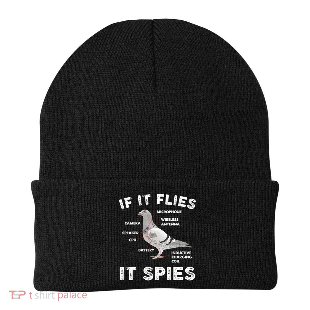 If It Flies It Spies Pigeon Anatomy Bird Funny Beanie