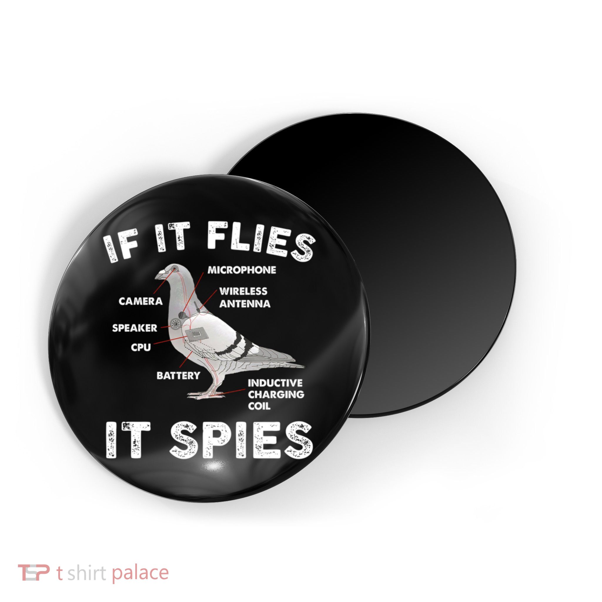 If It Flies It Spies Pigeon Anatomy Bird Funny Magnet