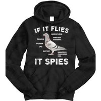 If It Flies It Spies Pigeon Anatomy Bird Funny Tie Dye Hoodie