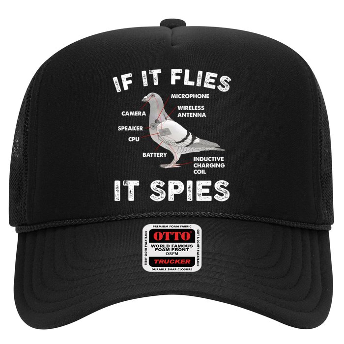 If It Flies It Spies Pigeon Anatomy Bird Funny Trucker Hat