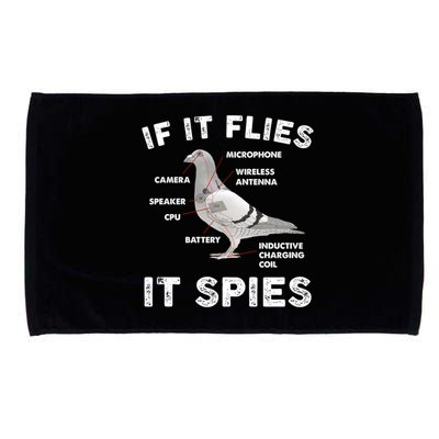 If It Flies It Spies Pigeon Anatomy Bird Funny Microfiber Hand Towel