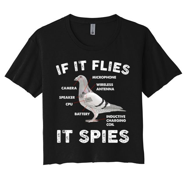 If It Flies It Spies Pigeon Anatomy Bird Funny Crop Top