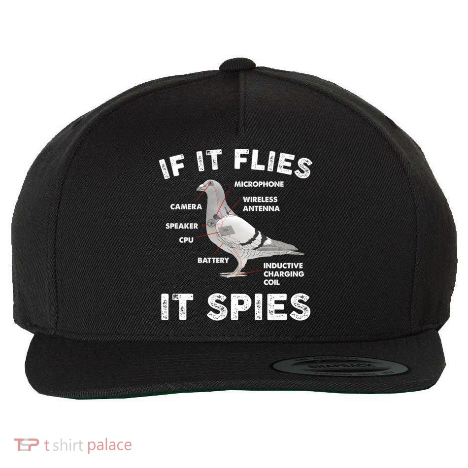If It Flies It Spies Pigeon Anatomy Bird Funny Wool Snapback Cap