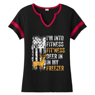 I'm Into Fitness Deer Freezer Funny Hunting Deer Hunter Ladies Halftime Notch Neck Tee