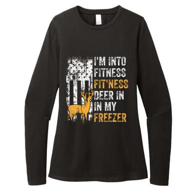 I'm Into Fitness Deer Freezer Funny Hunting Deer Hunter Womens CVC Long Sleeve Shirt