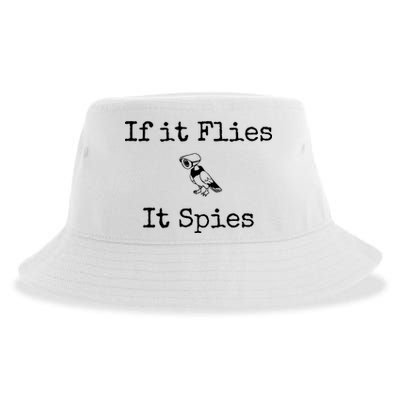 If It Flies It Spies Funny Bird Spy Sustainable Bucket Hat