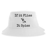 If It Flies It Spies Funny Bird Spy Sustainable Bucket Hat