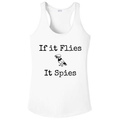 If It Flies It Spies Funny Bird Spy Ladies PosiCharge Competitor Racerback Tank