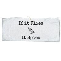 If It Flies It Spies Funny Bird Spy Large Microfiber Waffle Golf Towel