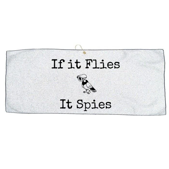 If It Flies It Spies Funny Bird Spy Large Microfiber Waffle Golf Towel