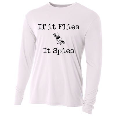 If It Flies It Spies Funny Bird Spy Cooling Performance Long Sleeve Crew