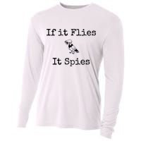 If It Flies It Spies Funny Bird Spy Cooling Performance Long Sleeve Crew